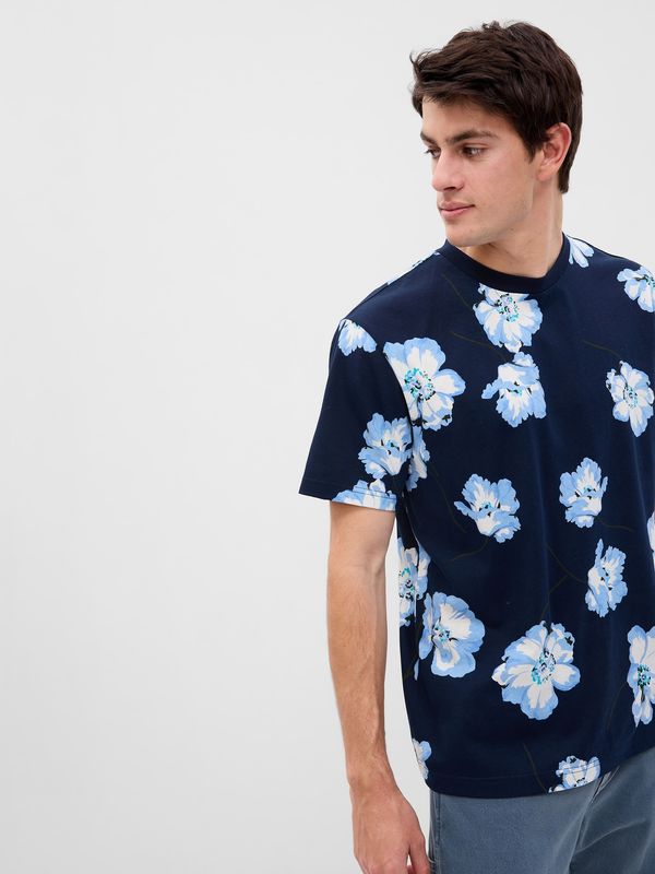 GAP Navy blue men's floral T-shirt GAP