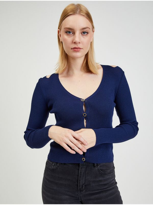 Orsay Navy blue women's cardigan with cut-outs ORSAY