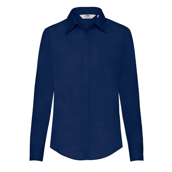 Fruit of the Loom Navy blue women's poplin shirt classic Fruit Of The Loom