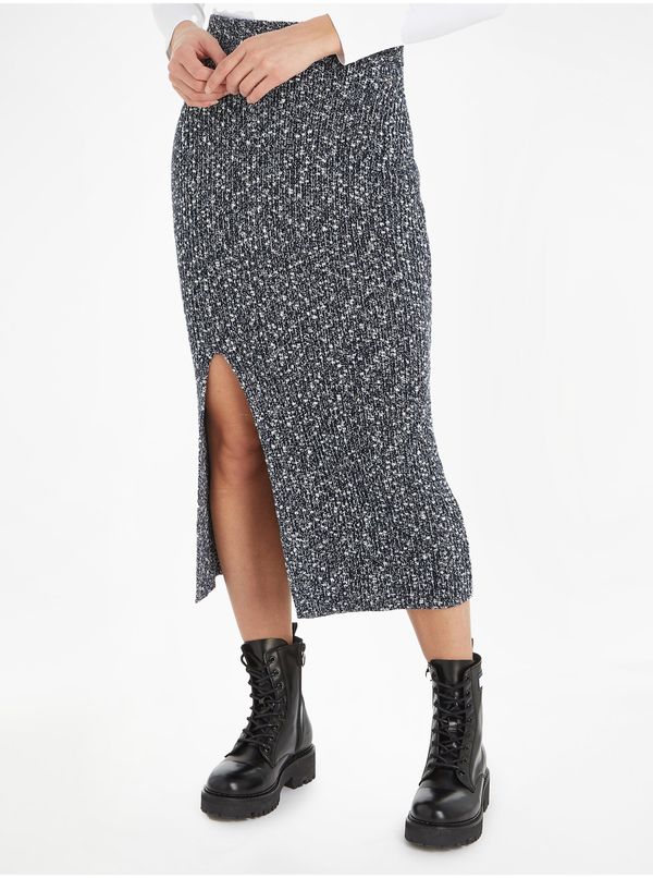 Tommy Hilfiger Navy blue women's sweater midi skirt with wool blend Tommy Hilfiger - Women