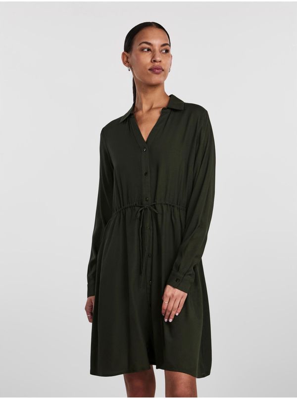 Pieces Navy Green Women's Shirt Dress Pieces Nova - Women's