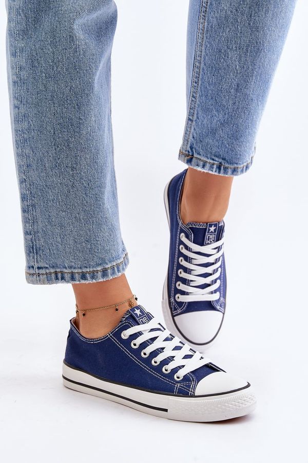 PH2 NEWS Women's Classic Sneakers Navy Blue Ecoma