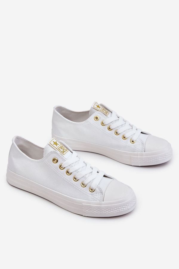 PH2 NEWS Women's Classic Sneakers White And Gold Ecoma