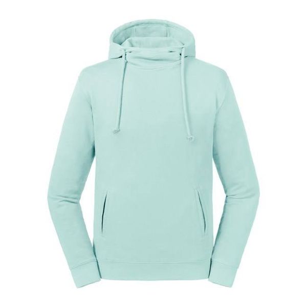 RUSSELL Niebieska bluza unisex Pure Organic High Collar Hooded Sweat Russell