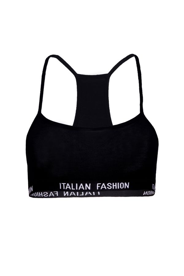 Italian Fashion Nikola girl's bra with narrow straps - black