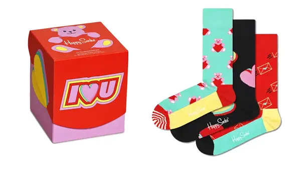 Happy Socks Nogavice - Happy Socks I Love You komplet 3 parov