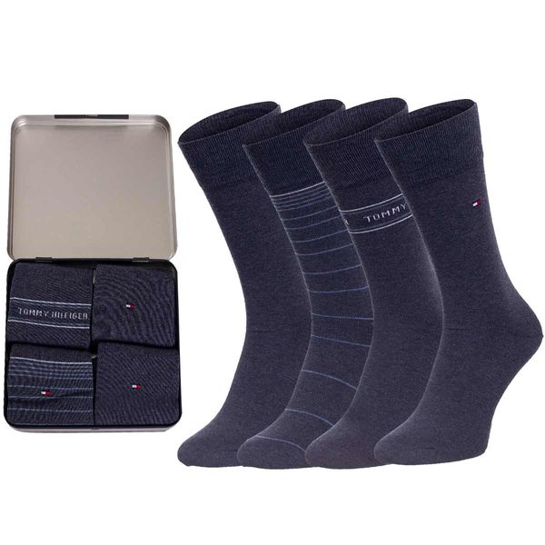 Tommy Hilfiger Nogavice Tommy Hilfiger Tommy_Hilfiger_4Pack_Socks_701220146_003_Navy_Blue/Jeans