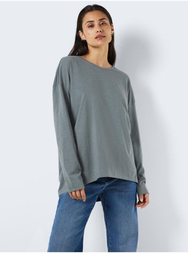 Noisy May Noisy May Grey-blue Womens Basic Oversize Long Sleeve T-Shirt Noisy - Women