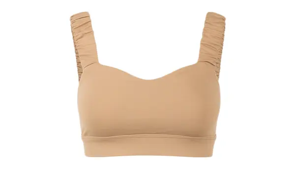 Norba Clothing Norba Ruffle Wave modrček peščeno svetlo rjave barve