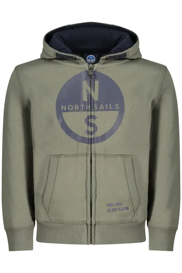 North Sails NORTH SAILS CHILDREN'S GREEN ZIP-UP SWEATSHIRT