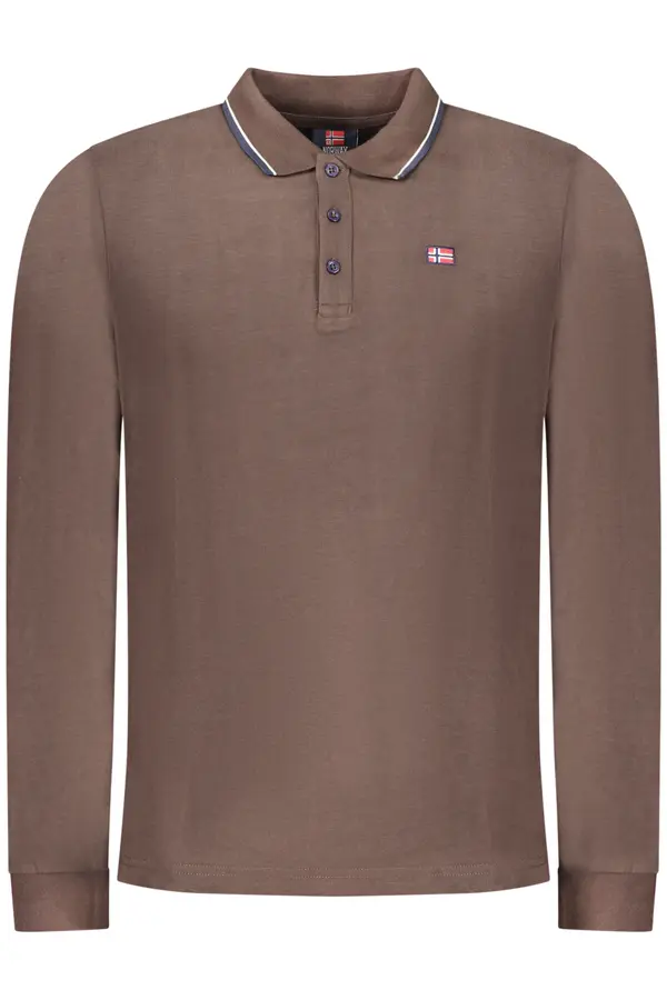 NORWAY 1963 NORWAY 1963 MEN'S LONG-SLEEVE POLO SHIRT, BROWN