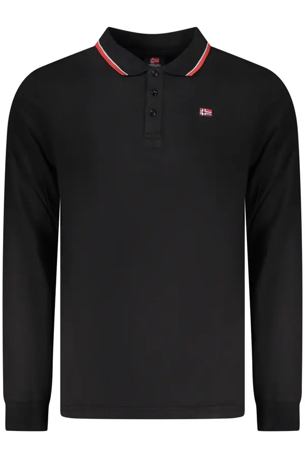 NORWAY 1963 NORWAY 1963 MEN'S LONG-SLEEVED POLO SHIRT, BLACK