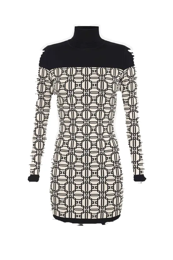 Elisabetta Franchi Obleka Elisabetta Franchi z geometrijskim vzorcem