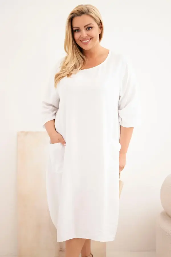 Kesi Włoski Obleka Kesi Plus Size iz viskoze z žepi