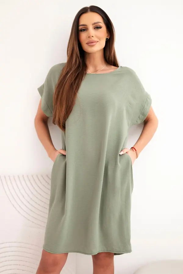 Kesi Włoski Obleka Kesi z žepi, svetlo kaki