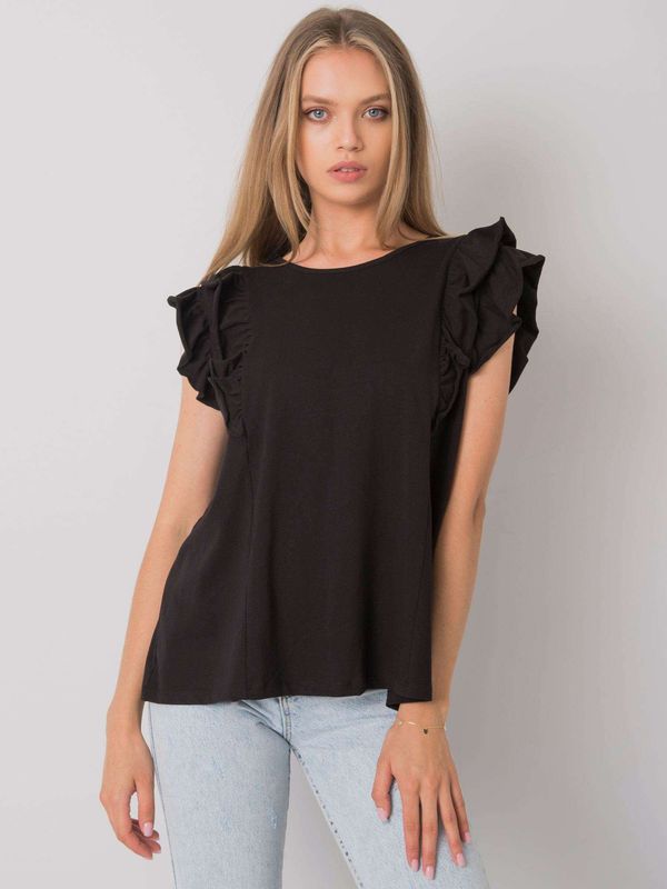 Fashionhunters OCH BELLA Black blouse with back neckline