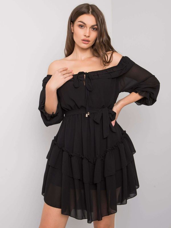 Fashionhunters OCH BELLA Black Spanish dress with ruffles
