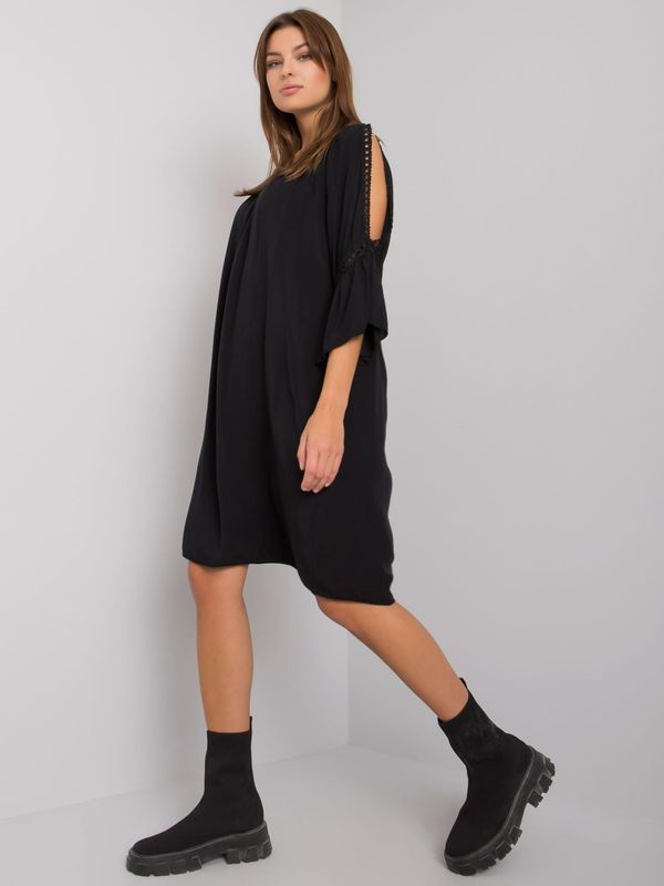 Fashionhunters OH BELLA Black loose dress