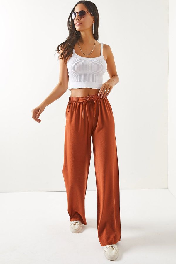 Olalook Olalook Women's Onion Skin Belted Elastic Waist Palazzo Airobin Pants