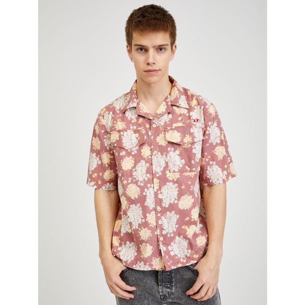 Diesel Old Pink Men's Floral Shirt Diesel - Mens