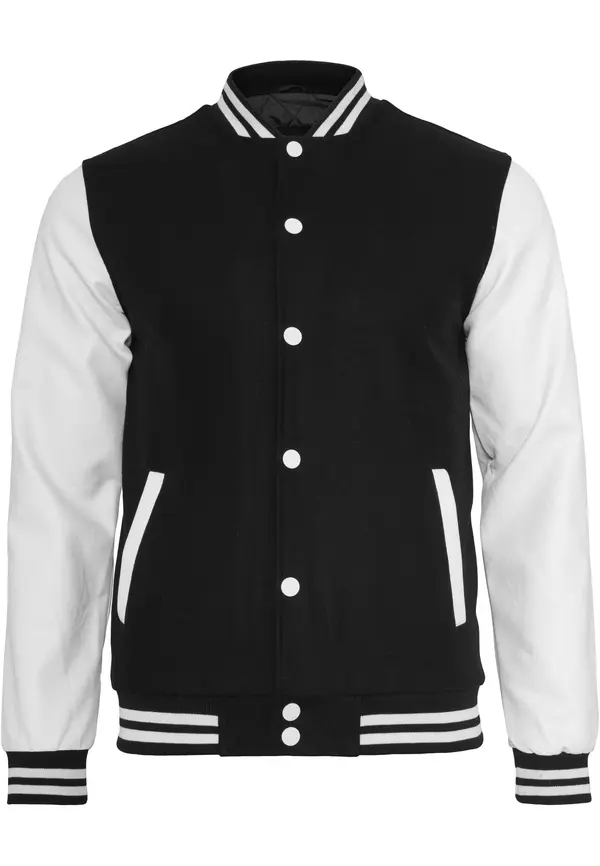 Urban Classics Oldschool College Jacket blk/wht