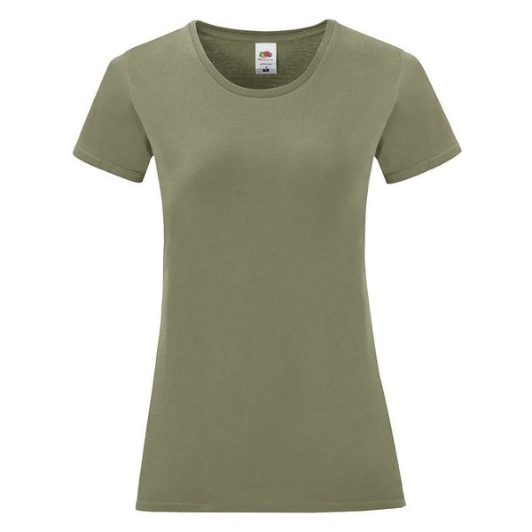Fruit of the Loom Olive Iconic Women's T-shirt in combed cotton Fruit of the Loom