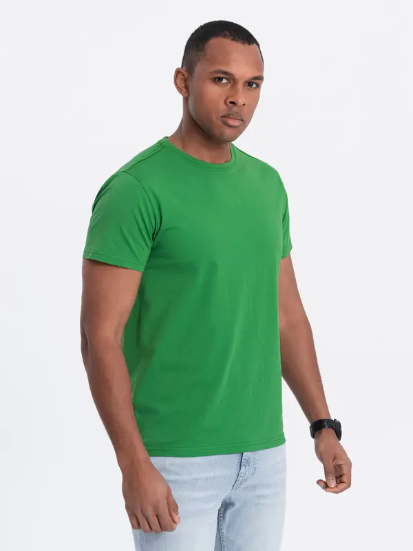 Ombre Ombre BASIC men's classic cotton T-shirt - green