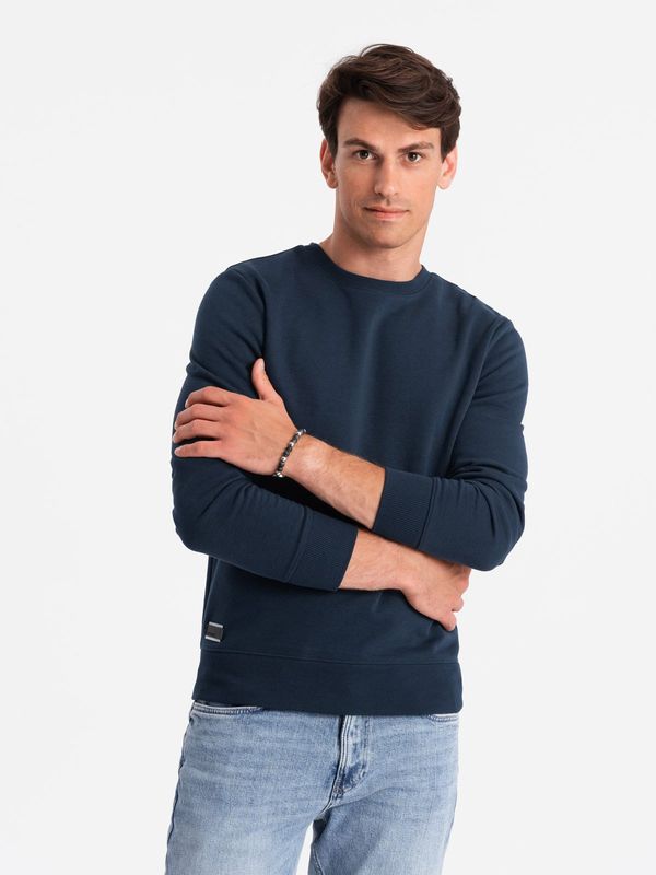 Ombre Ombre BASIC men's cotton non-stretch sweatshirt - navy blue