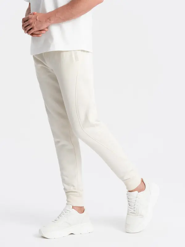 Ombre Ombre BASIC men's cotton sweatpants joggers - cream
