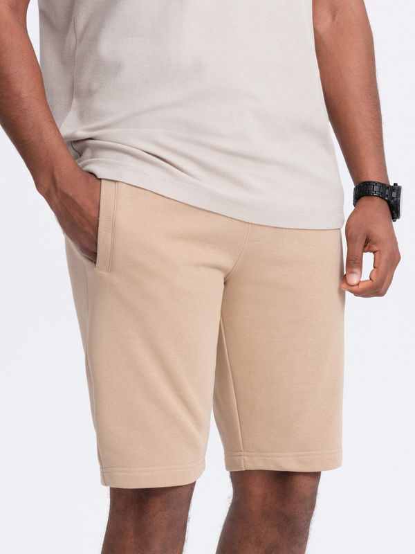 Ombre Ombre BASIC men's cotton sweatshorts - beige