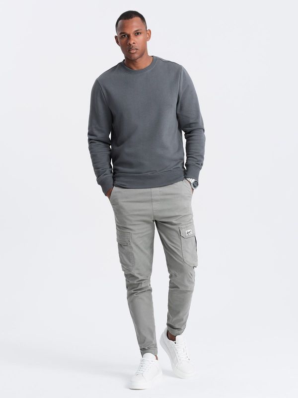 Ombre Ombre BASIC men's non-stretch cotton sweatshirt - graphite