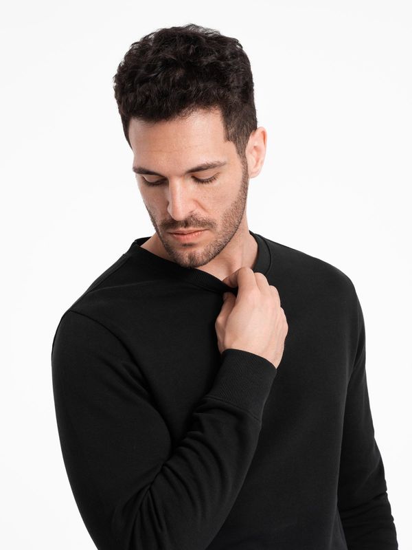 Ombre Ombre BASIC men's sweatshirt with round neckline - black