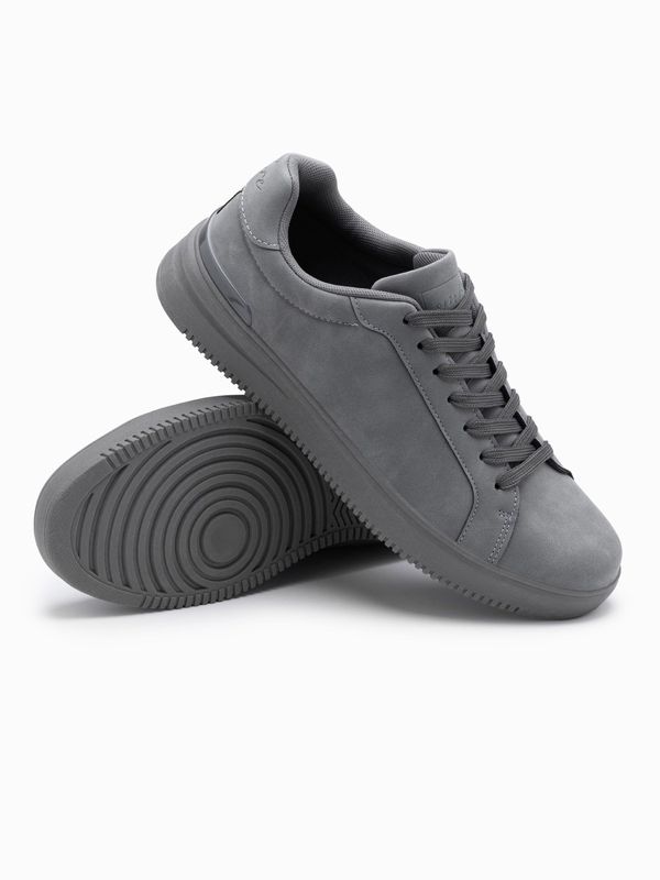 Ombre Ombre Casual solid men's eco nubuck shoes - grey