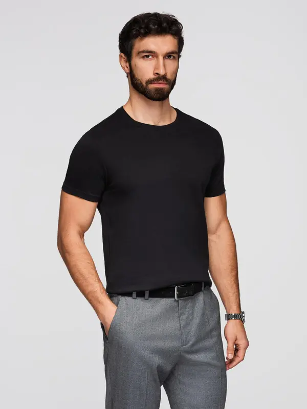Ombre Ombre Classic BASIC men's cotton T-shirt - black
