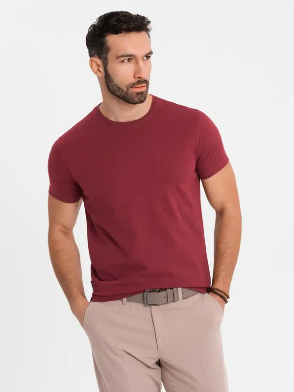 Ombre Ombre Classic BASIC men's cotton T-shirt - maroon