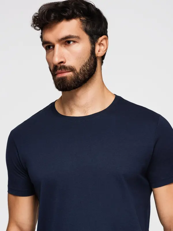 Ombre Ombre Classic BASIC men's cotton T-shirt - navy blue