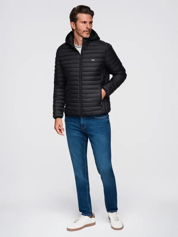 Ombre Ombre Classic men's quilted jacket with pouch option - black