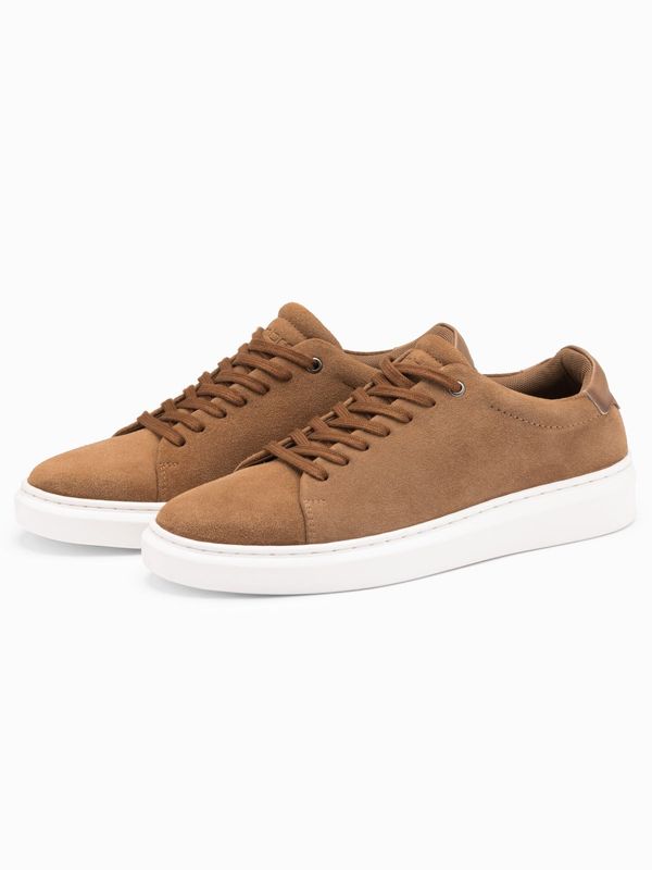 Ombre Ombre Classic men's soft suede sneaker shoes - light brown