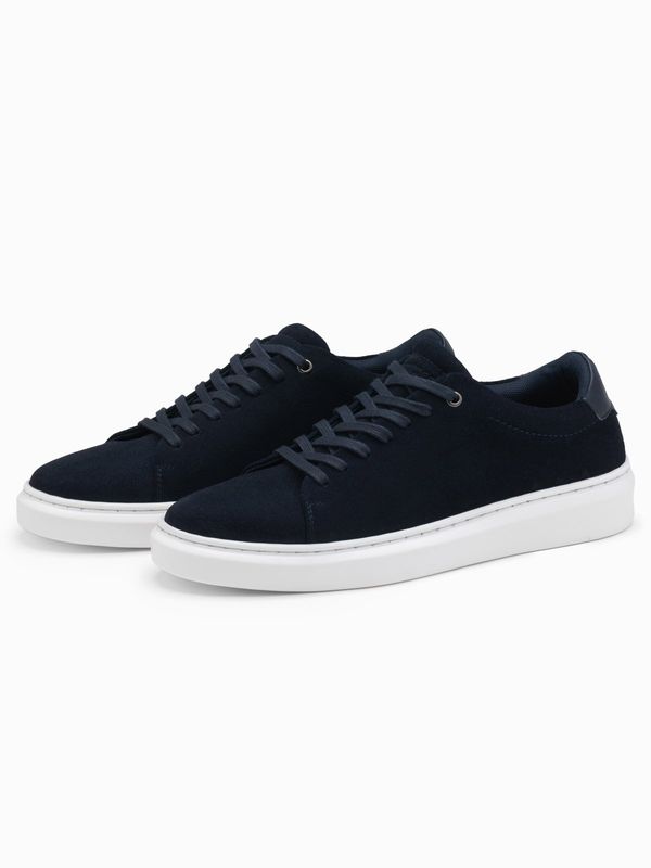 Ombre Ombre Classic men's soft suede sneaker shoes - navy blue