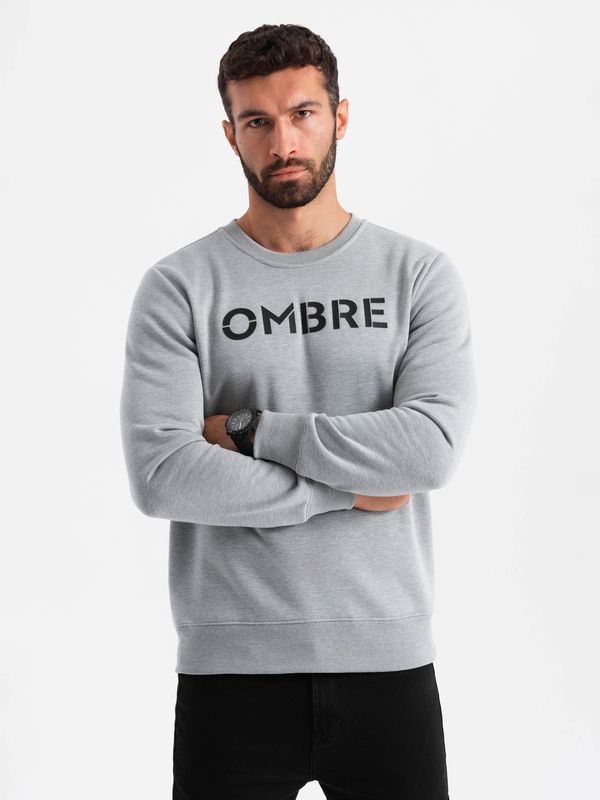 Ombre Ombre Classic men's sweatshirt with inscription - gray melange