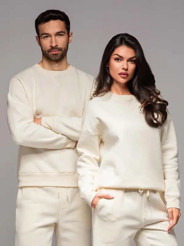 Ombre Ombre Classic unisex sweatshirt with round neckline - cream
