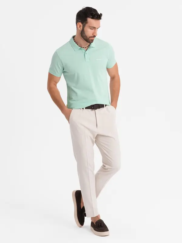 Ombre Ombre Cotton pique knit polo shirt - mint