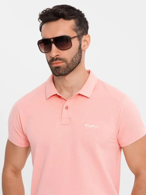 Ombre Ombre Cotton pique knit polo shirt - pink