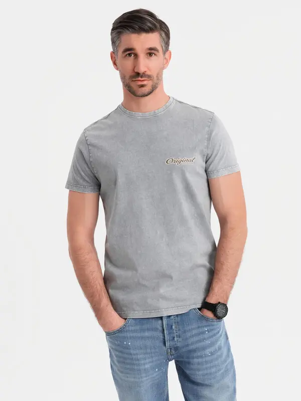 Ombre Ombre Cotton t-shirt printed on chest and back - gray