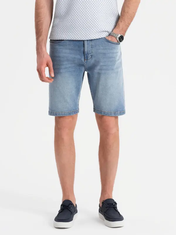 Ombre Ombre Denim men's shorts with a classic cut - light blue