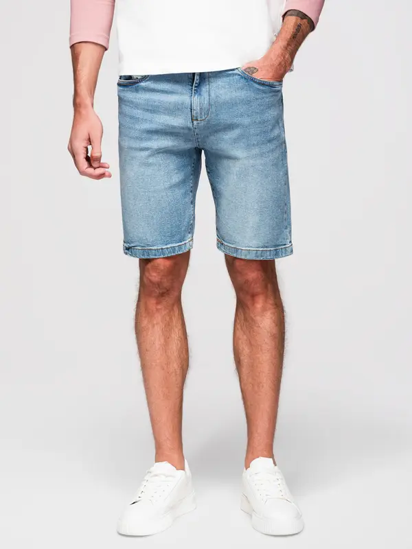 Ombre Ombre Denim men's shorts with a classic cut - light blue
