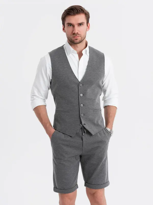 Ombre Ombre Elegant men's set suit vest + shorts