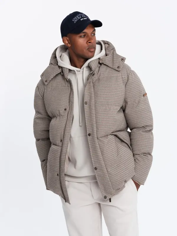 Ombre Ombre High padded puffer jacket with pattern - brown