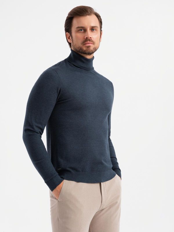 Ombre Ombre Knitted men's RELAXED FIT sweater with patterns - navy blue