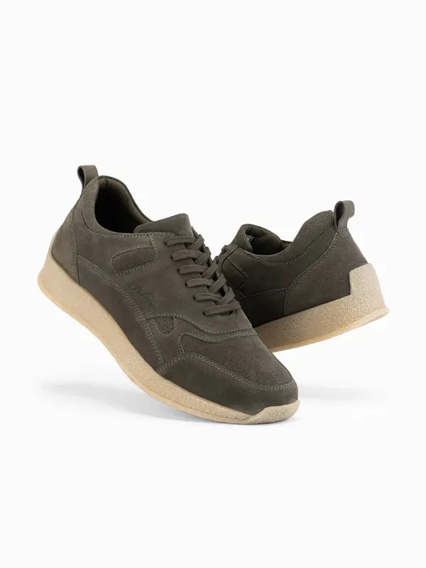 Ombre Ombre Lightweight suede men's sports style sneakers - olive